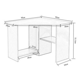 Black Corner Computer Desk Pc Laptop Table Book Shelves Home Study Office - thumbnail 2