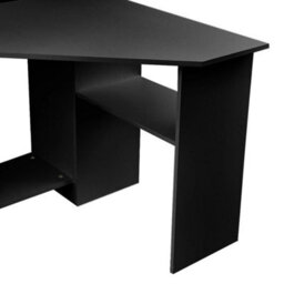 Black Corner Computer Desk Pc Laptop Table Book Shelves Home Study Office - thumbnail 5