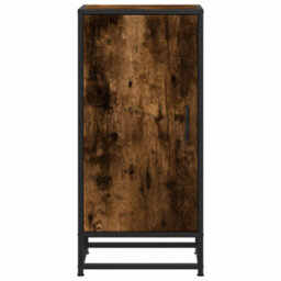 Berkfield Sideboard Smoked Oak 35.5X35X76 Cm Engineered Wood And Metal - thumbnail 4
