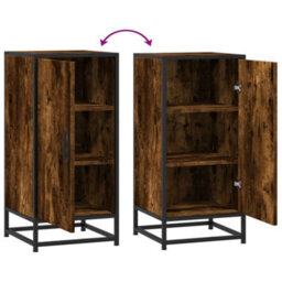Berkfield Sideboard Smoked Oak 35.5X35X76 Cm Engineered Wood And Metal - thumbnail 8