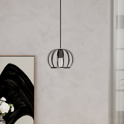 Living And Home 1 Pack Black Iron Cage Metal Pendant Light,lantern Hanging Light Fixtures, E27 Lamp Holder, Bulb Not Included - image 1