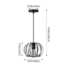 Living And Home 1 Pack Black Iron Cage Metal Pendant Light,lantern Hanging Light Fixtures, E27 Lamp Holder, Bulb Not Included - thumbnail 8