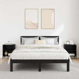Berkfield Bedside Cabinets 2 Pcs Black Oak 40X30X50 Cm Engineered Wood - thumbnail 4