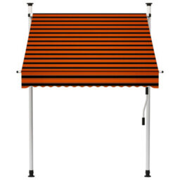 Berkfield Manual Retractable Awning 150 Cm Orange And Brown - thumbnail 2