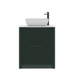 Royal Bathrooms Avenza 700mm Deep Moss Green Floor Standing Countertop Bathroom Vanity Unit 2 Drawer With Elva Basin - thumbnail 6