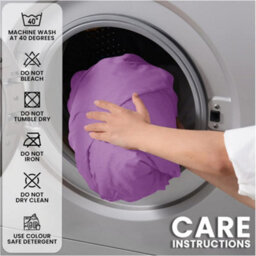 Aspire Homeware Purple Fitted Sheet 40 Cm Extra Deep Pocket Hypoallergenic Bed Sheet Microfiber (L)190Cm X (W)90Cm, Single - thumbnail 3