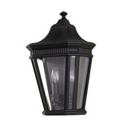 Stylish Outdoor Ip44 2 Bulb Black Wall Lantern Light With Led E14 60W