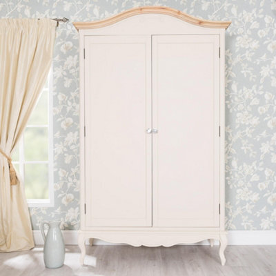 Statement Furniture Juliette Double Wardrobe. French Style 2 Door Wardrobe With Crystal Handles - Champagne - image 1