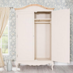 Statement Furniture Juliette Double Wardrobe. French Style 2 Door Wardrobe With Crystal Handles - Champagne - thumbnail 2