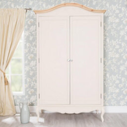 Statement Furniture Juliette Double Wardrobe. French Style 2 Door Wardrobe With Crystal Handles - Champagne - thumbnail 1