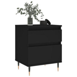 Berkfield Bedside Cabinets 2 Pcs Black 40X35X50 Cm Engineered Wood - thumbnail 4