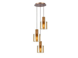 Luminosa Lighting Luminosa Venize Cluster Pendant Ceiling Light Copper, Amber 3Xe27 - Uk Stock - thumbnail 4