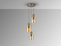 Luminosa Lighting Luminosa Venize Cluster Pendant Ceiling Light Copper, Amber 3Xe27 - Uk Stock - thumbnail 3