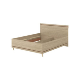 Arte Scandi Oak Oiled & Brick Eu King Bed Frame - Elegant 160X200Cm Wooden Bed With Slats W165 X H100 X D207Cm