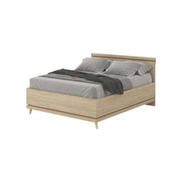 Arte Scandi Oak Oiled & Brick Eu King Bed Frame - Elegant 160X200Cm Wooden Bed With Slats W165 X H100 X D207Cm - thumbnail 2