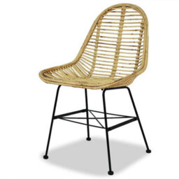 Berkfield Dining Chairs 2 Pcs Natural Rattan - thumbnail 3