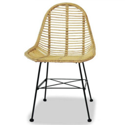 Berkfield Dining Chairs 2 Pcs Natural Rattan - thumbnail 2