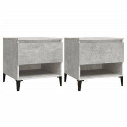 Berkfield Side Tables 2 Pcs Concrete Grey 50X46X50 Cm Engineered Wood - thumbnail 2