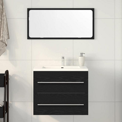 Berkfield Bathroom Sink Cabinet Black Oak 60X38.5X48 Cm Engineered Wood - image 1