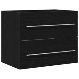 Berkfield Bathroom Sink Cabinet Black Oak 60X38.5X48 Cm Engineered Wood - thumbnail 2