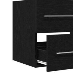 Berkfield Bathroom Sink Cabinet Black Oak 60X38.5X48 Cm Engineered Wood - thumbnail 9
