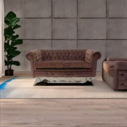 Chesterfield Handmade 3 Seater Sofa Settee Pimlico Chocolate Brown Fabric In Classic Style - thumbnail 4
