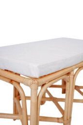 Nordlys Natural Rattan And Beige Fabric Bench Exotic Boho Entryway - thumbnail 9