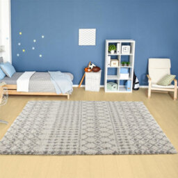 The Rugs Soft Moroccan Diamond Shaggy Rugs And Runners High Pile Ivory And Grey Living Room Kitchen Hallway 1000 - thumbnail 6
