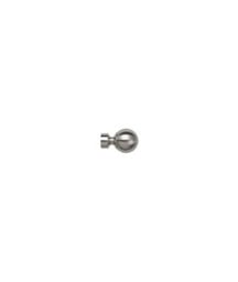 Unknown 28mm Fixed Length Metal Eyelet Curtain Pole Set In Satin Silver - Met Ball Finial, 400Cm - thumbnail 2
