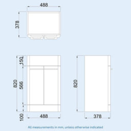 Nes Home Lex 500mm Freestanding Bathroom Vanity Unit Ceramic Basin Cabinet Gloss White - thumbnail 4