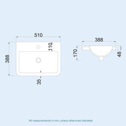 Nes Home Lex 500mm Freestanding Bathroom Vanity Unit Ceramic Basin Cabinet Gloss White - thumbnail 5
