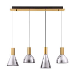 Luminosa Lighting Luminosa Voi Bar Pendant Ceiling Light Smokey, Brass Gold Triac Dimmable Led 32W 960Lm 3000K - thumbnail 1