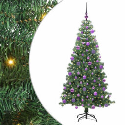 Vidaxl Christmas Tree With 300 Leds With Stand Green 240 Cm Pvc - thumbnail 2
