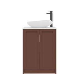 Royal Bathrooms Royal Bathroom Elmore 600mm Terracotta Clay Freestanding Bathroom Vanity Unit 2 Door Plain White Worktop With Nova Basin - thumbnail 7