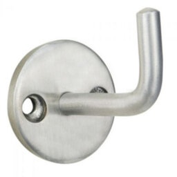 Loops Slimline Single Coat Hook On Round Rose - 45mm Projection Satin Stainless Steel - thumbnail 1