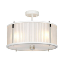 Stylish 3 Bulb Ceiling Pendant Light In White Satin And Nickel Finish - thumbnail 4