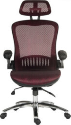 Teknik Harmony Mesh Executive Chair Red With Removable Headrest, Gas Lift Seat Height Adjustment And Tilt To Seat And Back - thumbnail 2