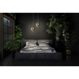 Luminosa Lighting Luminosa Paso Dome Pendant Ceiling Light Nickel Matt Smoke Glass Shade 1X E14 - thumbnail 3