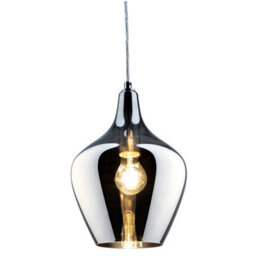 Luminosa Lighting Luminosa Paso Dome Pendant Ceiling Light Nickel Matt Smoke Glass Shade 1X E14 - thumbnail 2