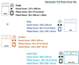 TheWhiteWater Limited Duvet Cover Set Seersucker Single/double/king/super King Bedding Set - Duvet Cover + Matching Pillowcase - Cream - thumbnail 6