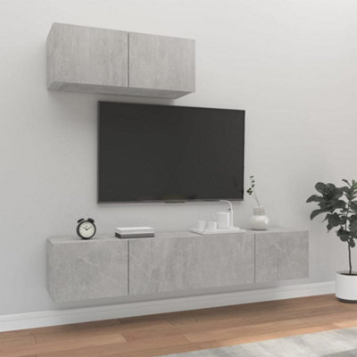 Berkfield 3 Piece Tv Cabinet Set Concrete Grey Engineered Wood - image 1