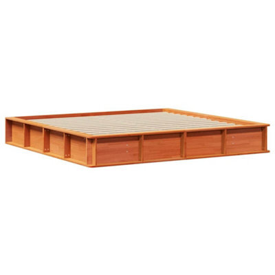 Berkfield Modern With Storage Wax Brown 200 X 200 Cm Wood