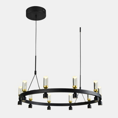 Luminosa Lighting Luminosa Modern Led Hanging Pendant Black, Gold, Warm White 3000K 2920Lm