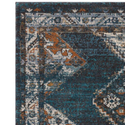 Traditional Teal Persian Bordered Geometric Easy To Clean Rug For Dining Room Bedroom & Living Room-120Cm X 170Cm - thumbnail 4