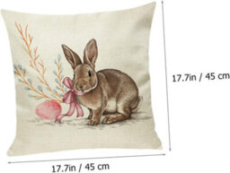 2-Piece Decorative Cushion Cover Set With Rabbit Pattern For Easter, Chair - thumbnail 4