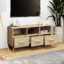 Berkfield Modern Tv Cabinet Sonoma Oak 102X36X50 Cm Engineered Wood - thumbnail 3
