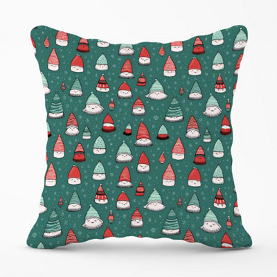 Warren Reed Designer Hand Drawn Joyful Santa Hats Outdoor Cushion 45Cm X 45Cm - image 1