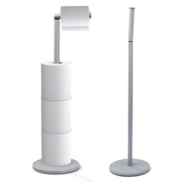 Dyzi Freestanding Toilet Roll Holder With Storage Stainless Steel Stand