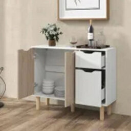 Modern Home Organizer Sideboard Living Room Storage Cabinet With 2 Door 2 Drawer - thumbnail 3