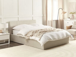 Beliani Ottoman Bed Fabric Orbey 140 X 200 Cm (Eu Double) Light Beige - thumbnail 2